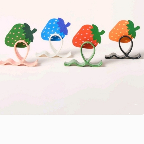 Kate Spade NWT 4pc Place Cards & Ceramic Holders Green/Blue/Red - Picture 4 of 4